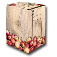 Bag in Box Karton, 5 Liter Motiv: Holzkiste