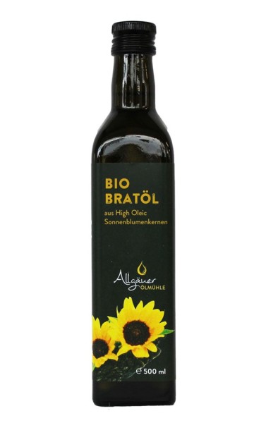 Bio Bratöl aus Sonnenblumenkernen, 500ml, MHD: 11.08.2023, Sonderpreis