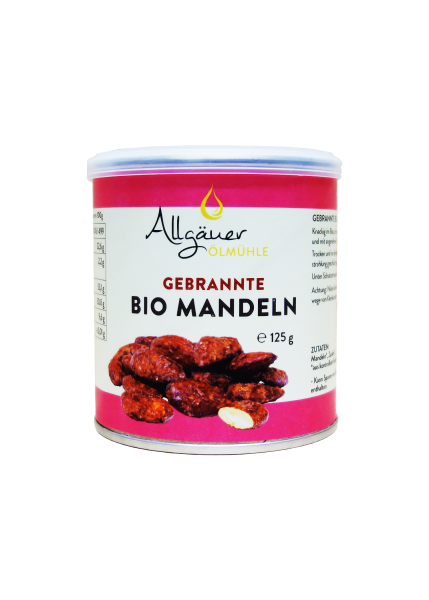 Bio Mandeln, gebrannt, 125g Dose -Winterangebot-